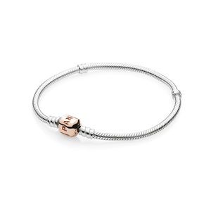 Silver Charm Bracelet with PANDORA Rose Clasp